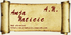 Anja Matičić vizit kartica